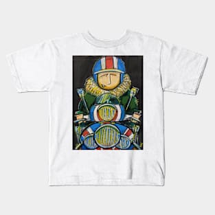 Retro Scooter, Classic Scooter, Scooterist, Scootering, Scooter Rider, Mod Art Kids T-Shirt